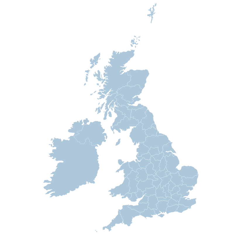 Map of UK and Ireland