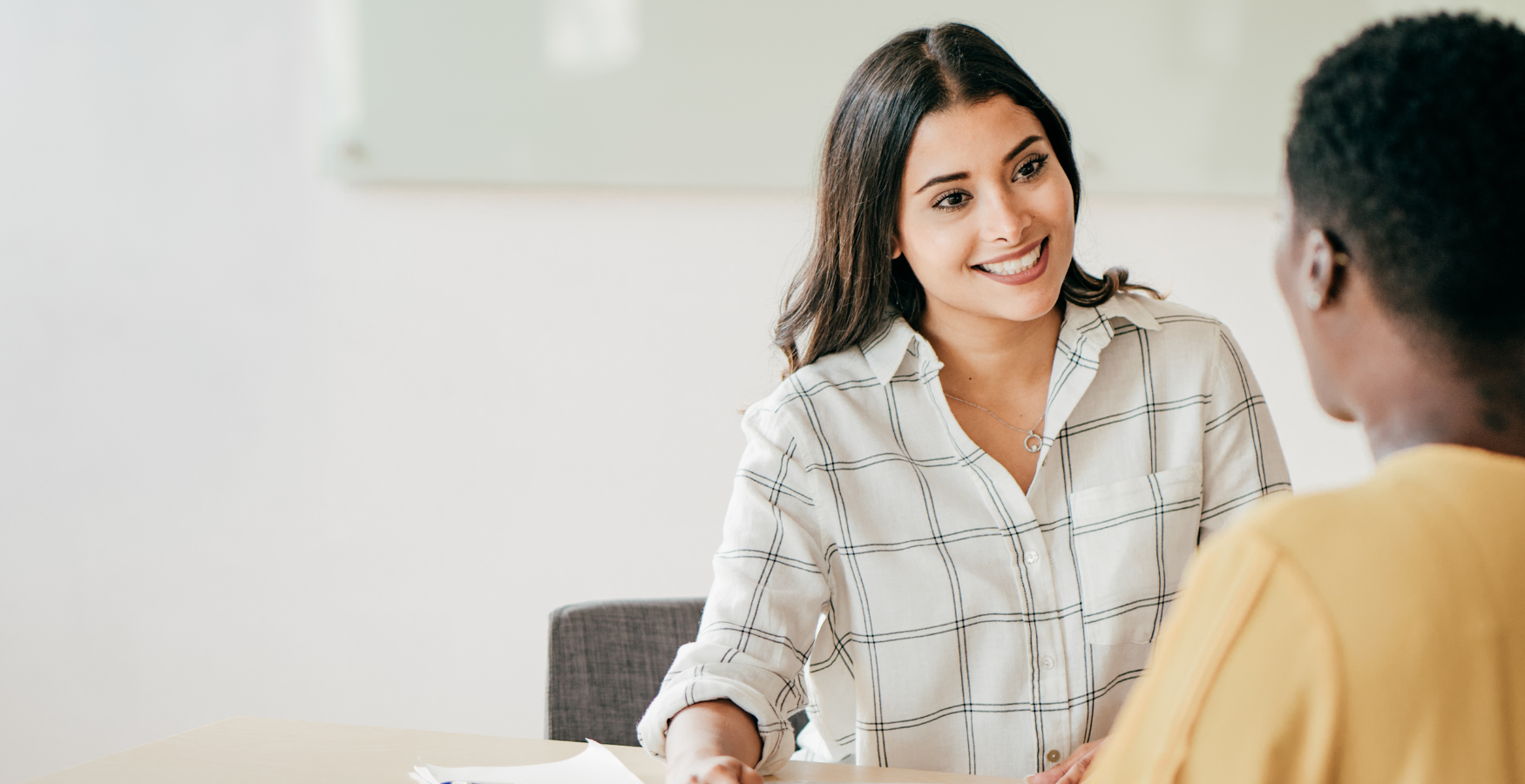 An employment adviser supporting a job seeker