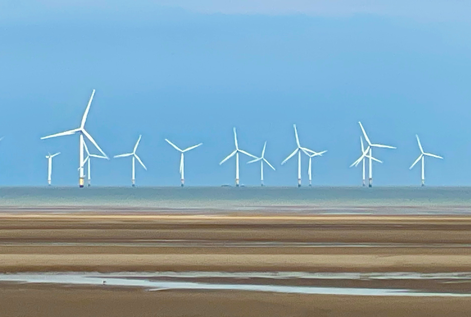 Wind turbines off the coast of The Wirral