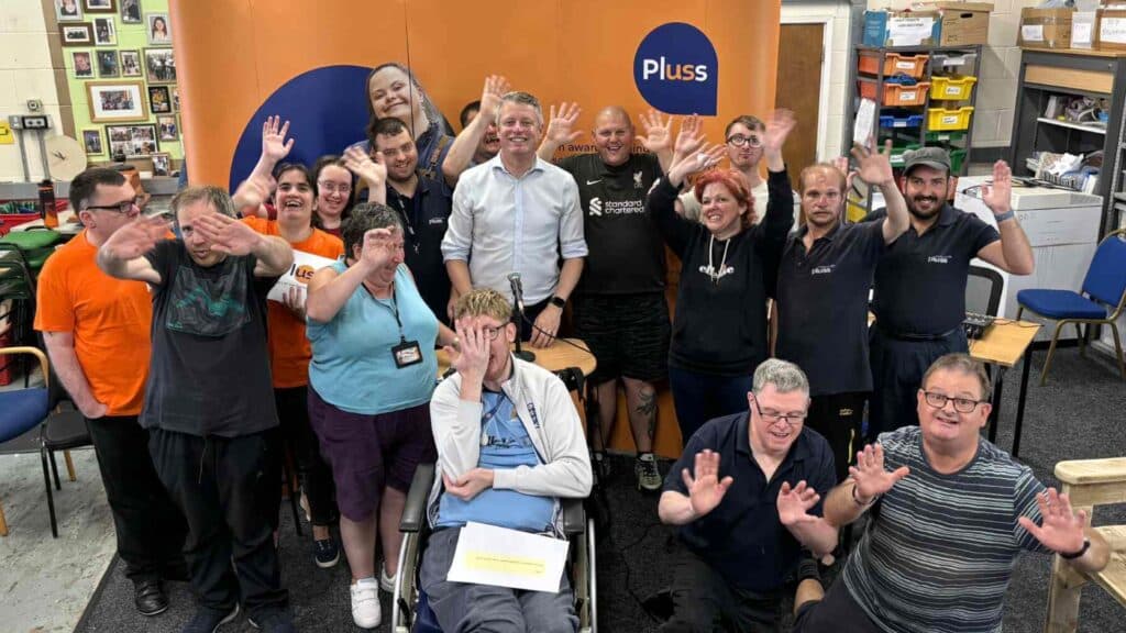 Pluss customers along with Luke Pollard MP