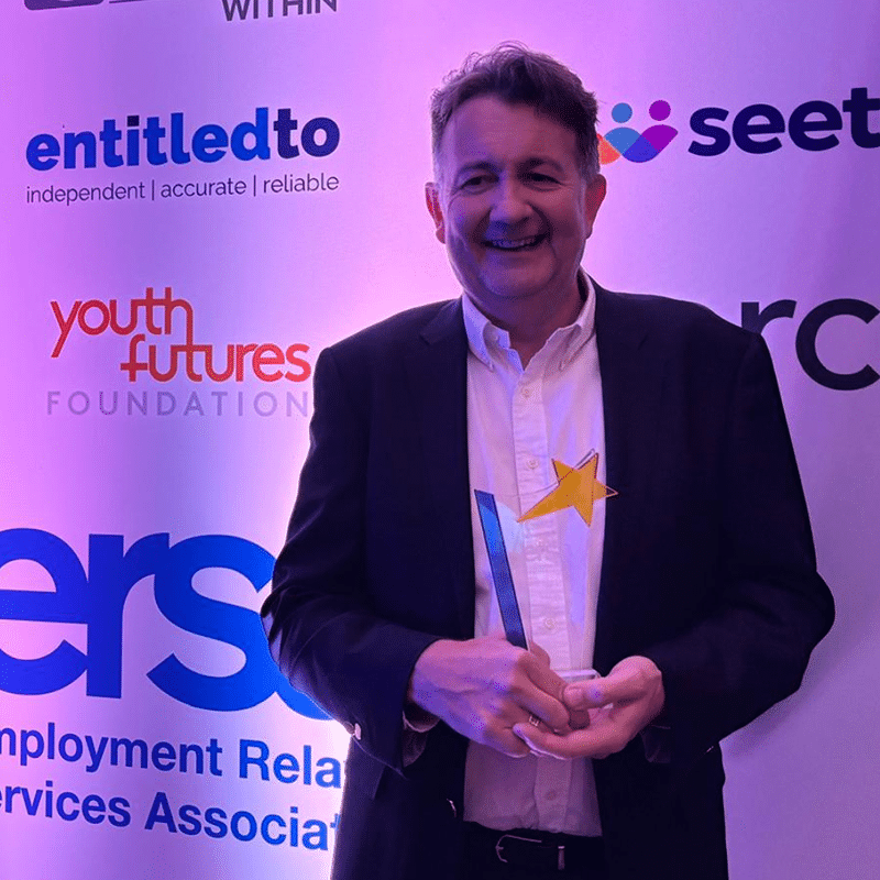 John Baumback accepting the ERSA Lifetime Achievement Award.