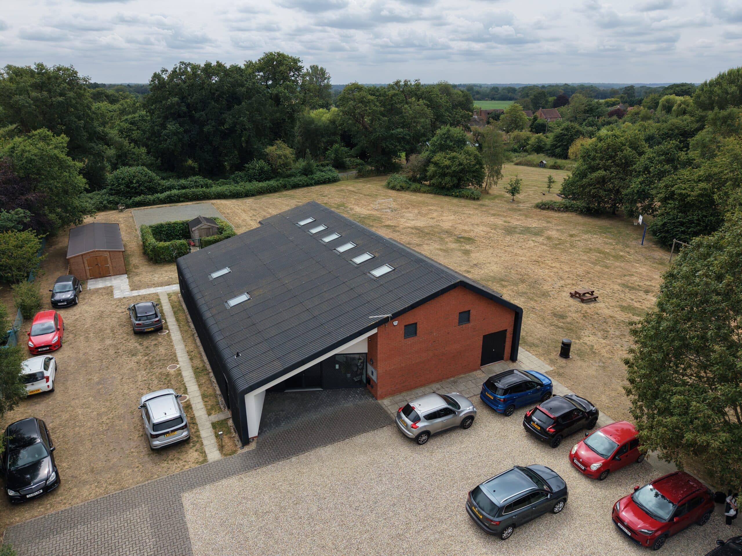 Aerial view of Thompson Community Hall